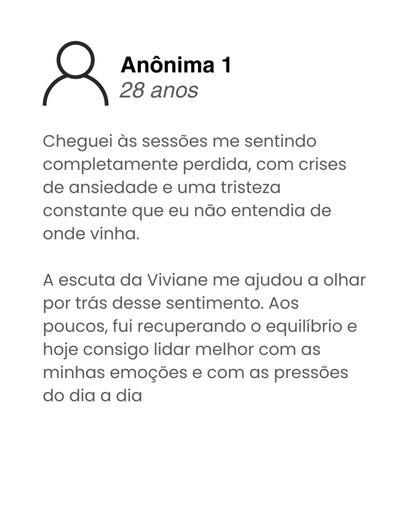 Depoimento 1 - Psicanalista Viviane Alves